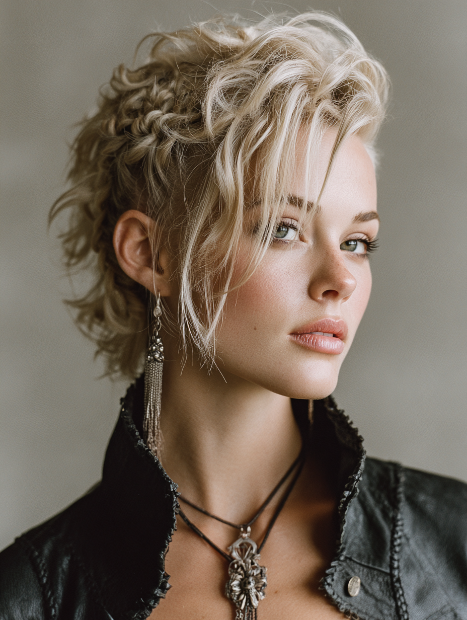Edgy Blonde Hair: Braided Mohawk