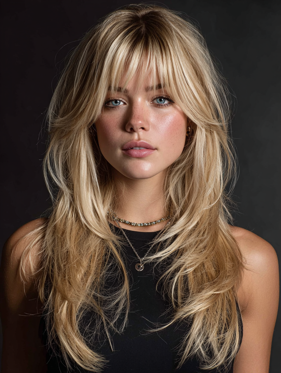 Edgy Blonde Hair: Long Layers with Face-Framing Pieces