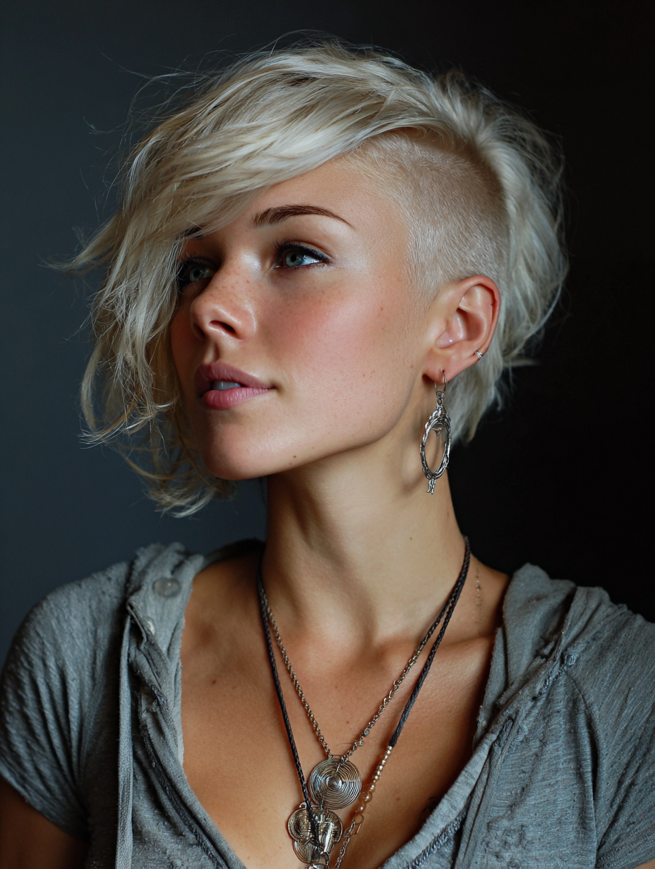 Edgy Blonde Hair: The Shaved Side