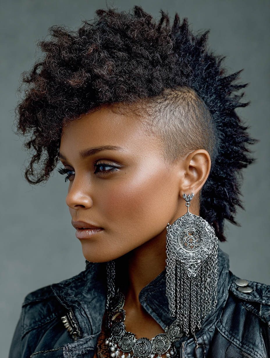 Spiky Natural Hair Mohawk