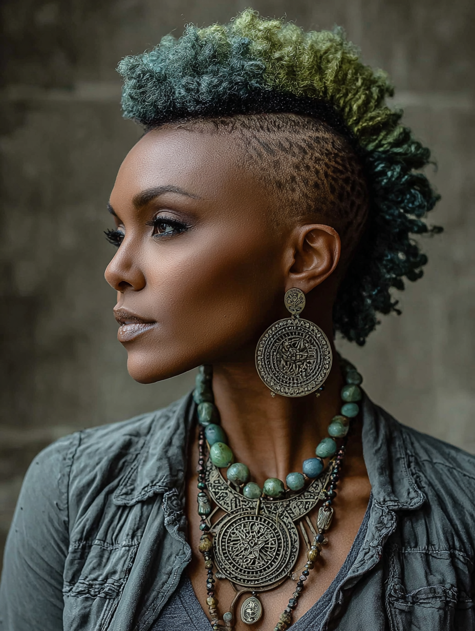 Two-Toned Natural Hair Mohawk