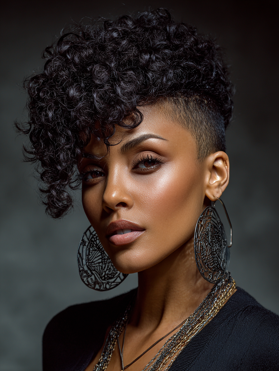 Natural Hair Mohawk with High Top Fade