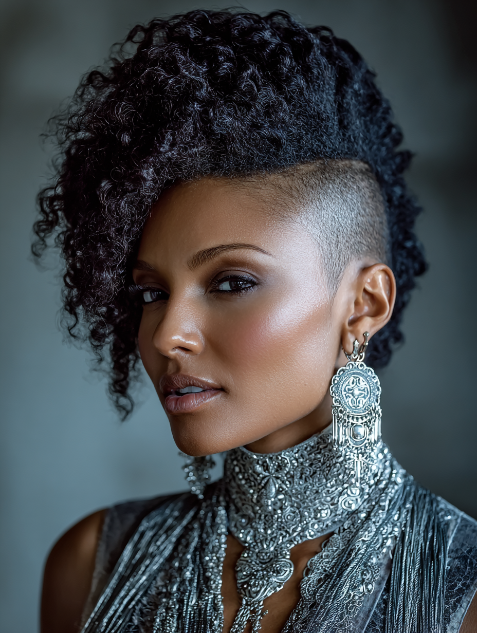 Slicked Back Natural Hair Mohawk