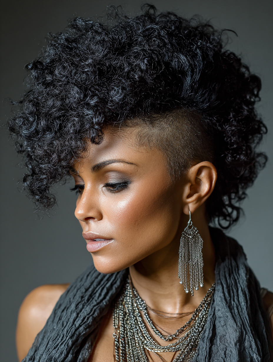 Angled Natural Hair Mohawk