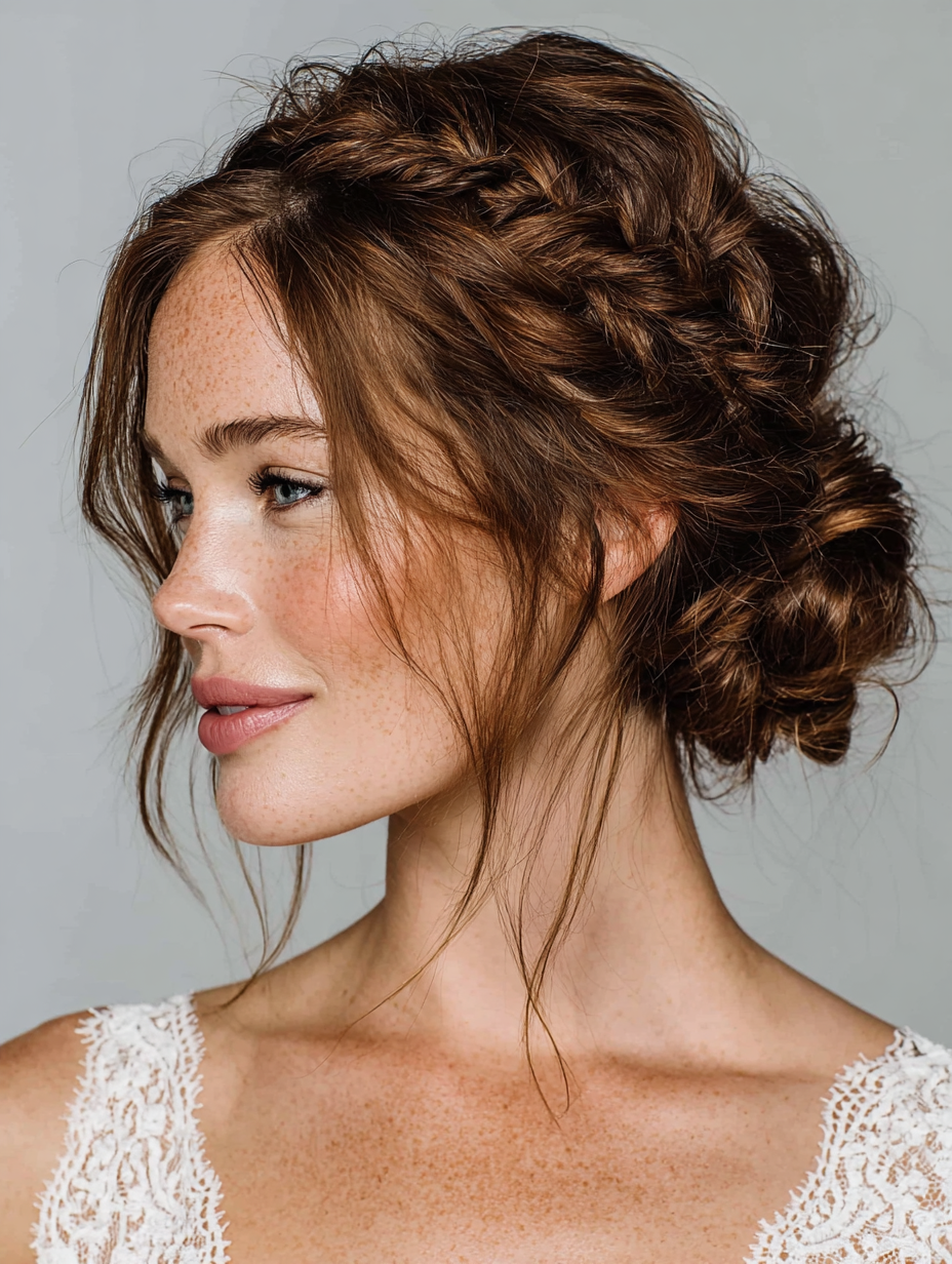 Summer Updos For Long Hair: Braided Low Bun